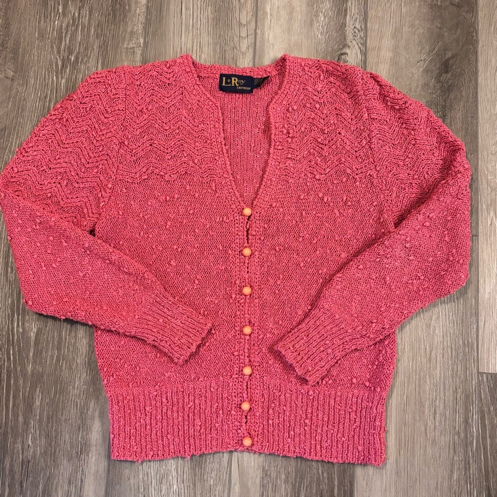 💖LeRoy💖 Vintage Pink Cardigan Sweater